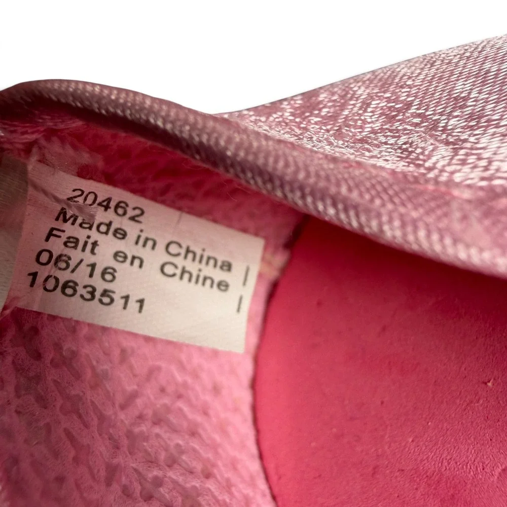 Build A Bear Pink Satin Heart Rhinestone Dress Shoes Plush Accessory
